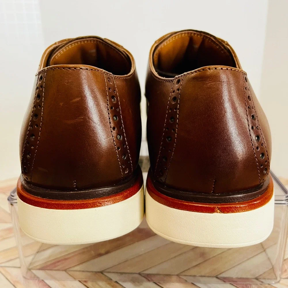 Allen Edmonds Caleb Brogue Lace Up Derby Sneakers Mens 9.5 3E Brown Leather 7283